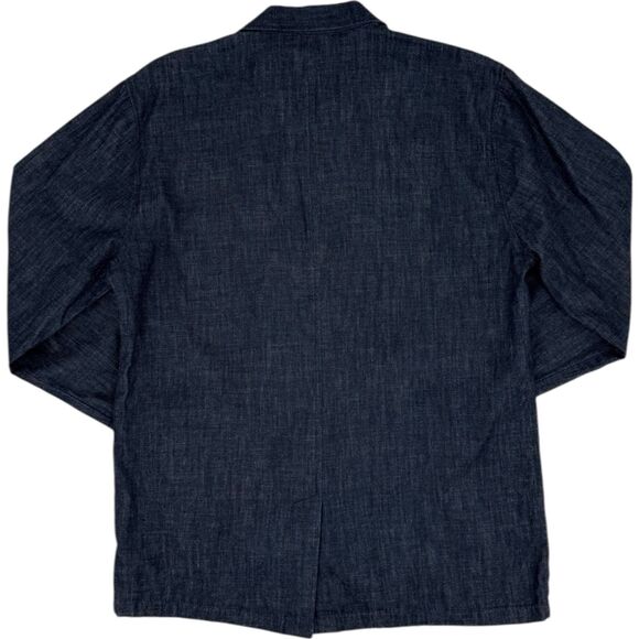 Elk Head Clothing Men's Lightweight Denim Chore Overshirt Indigo Blue Medium - Picture 3 of 12